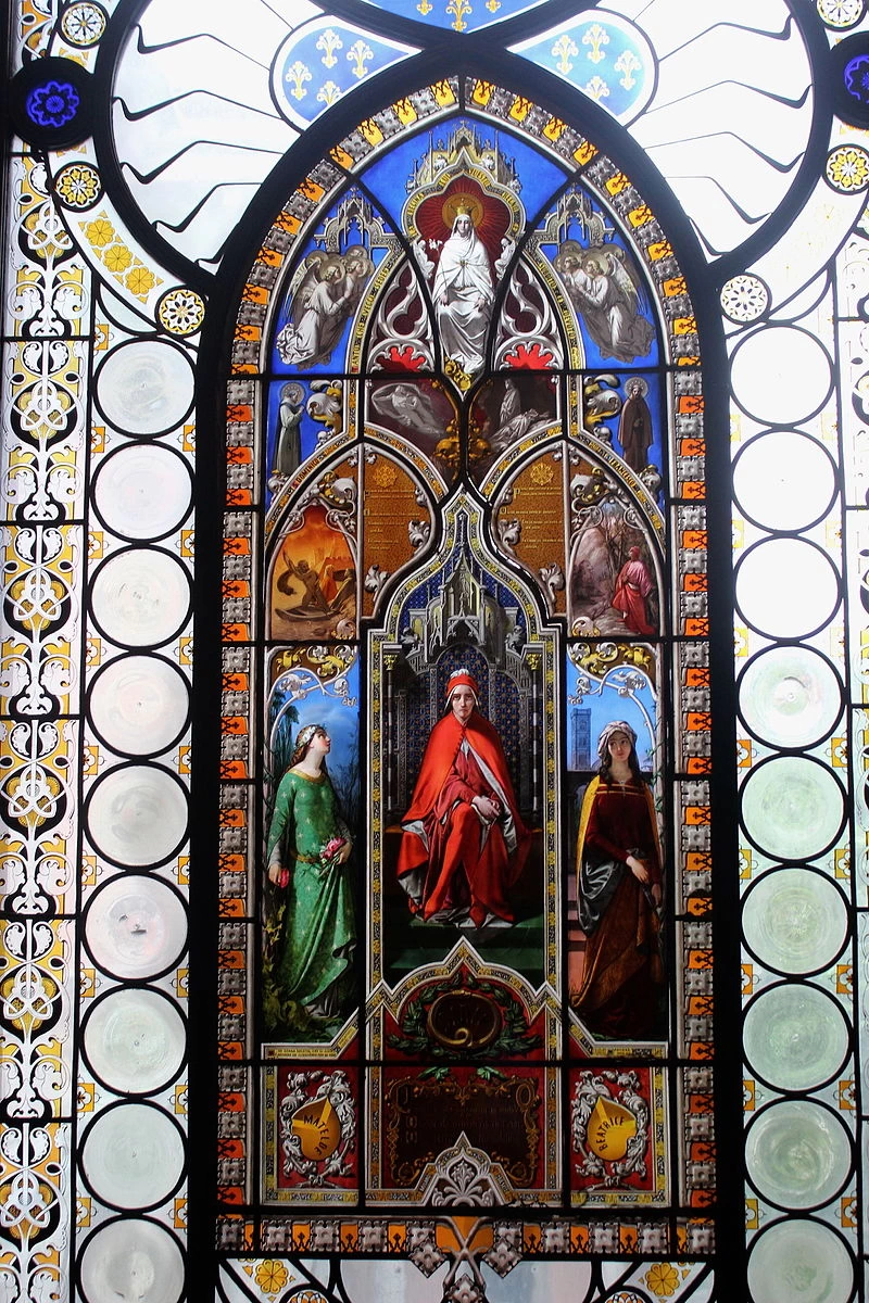 Vetrata con il Trionfo di Dante - Studiolo dantesco, Museo Poldi Pezzoli, Milano